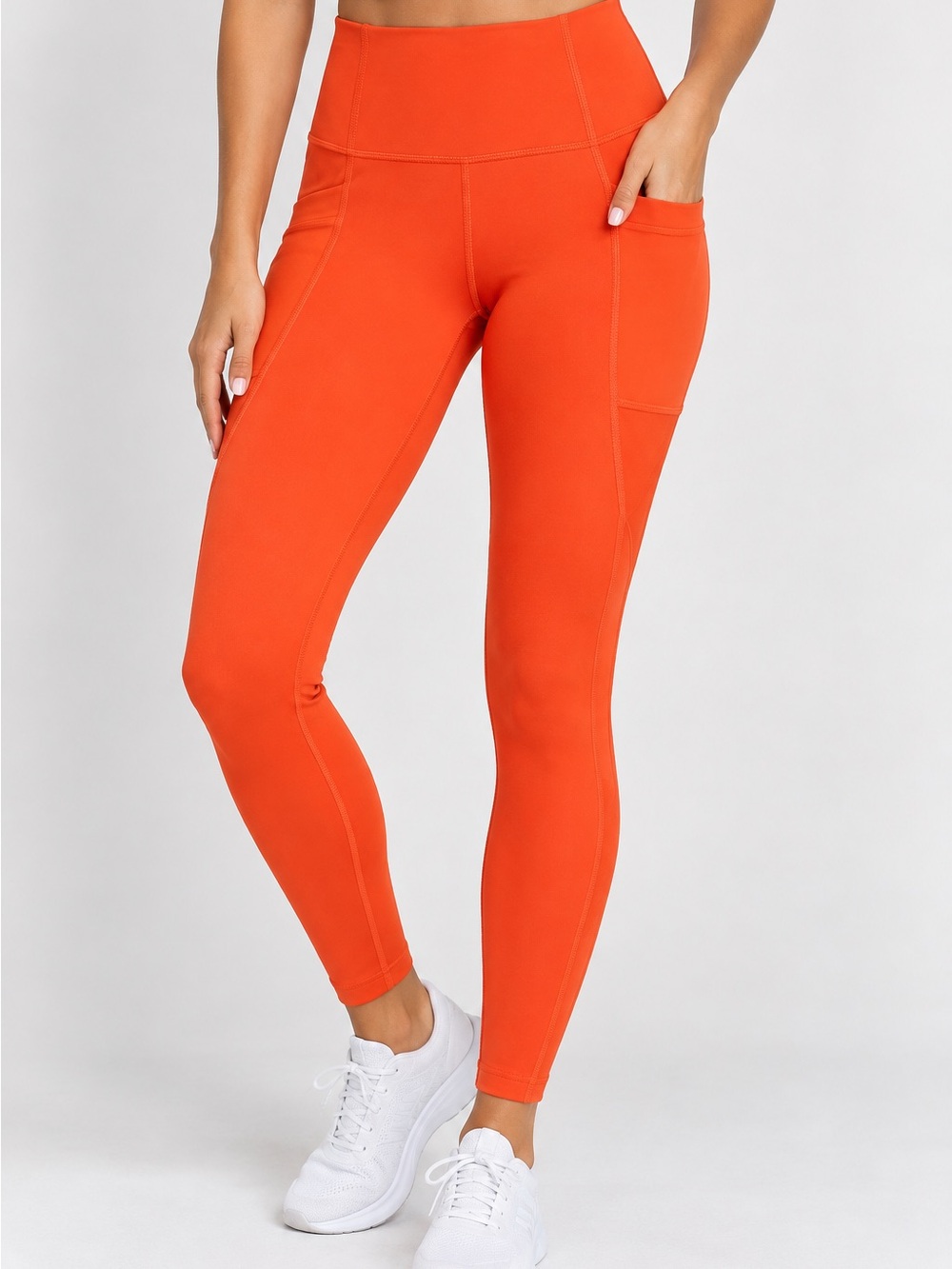 All in motion High-Waist Pocket Active Leggings - Orange XS athletic wear sporty